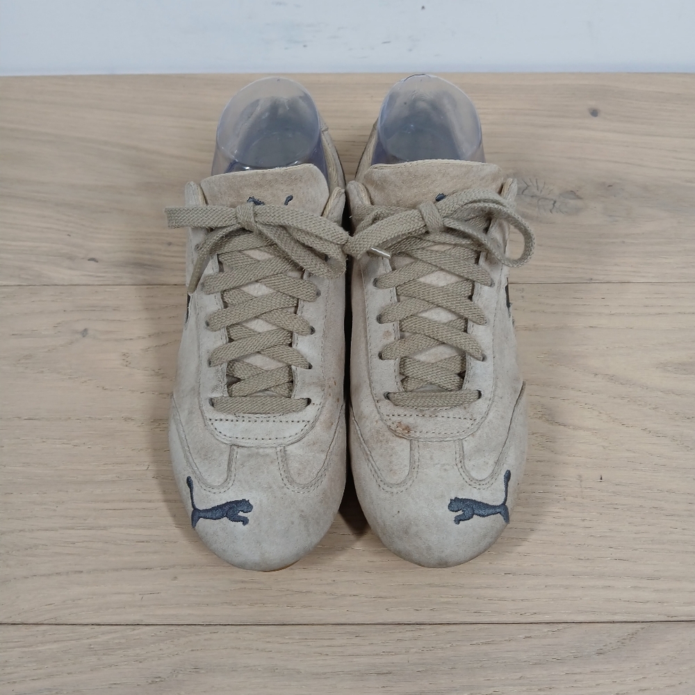 Vintage Puma Beige Suede Lace-Up Low Profile Indoor Training Sneakers 272 - Picture 7 of 12